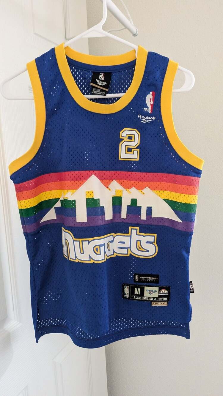Reebok Denver Nuggets Alex English 2 Hardwood Classics Jersey Size M